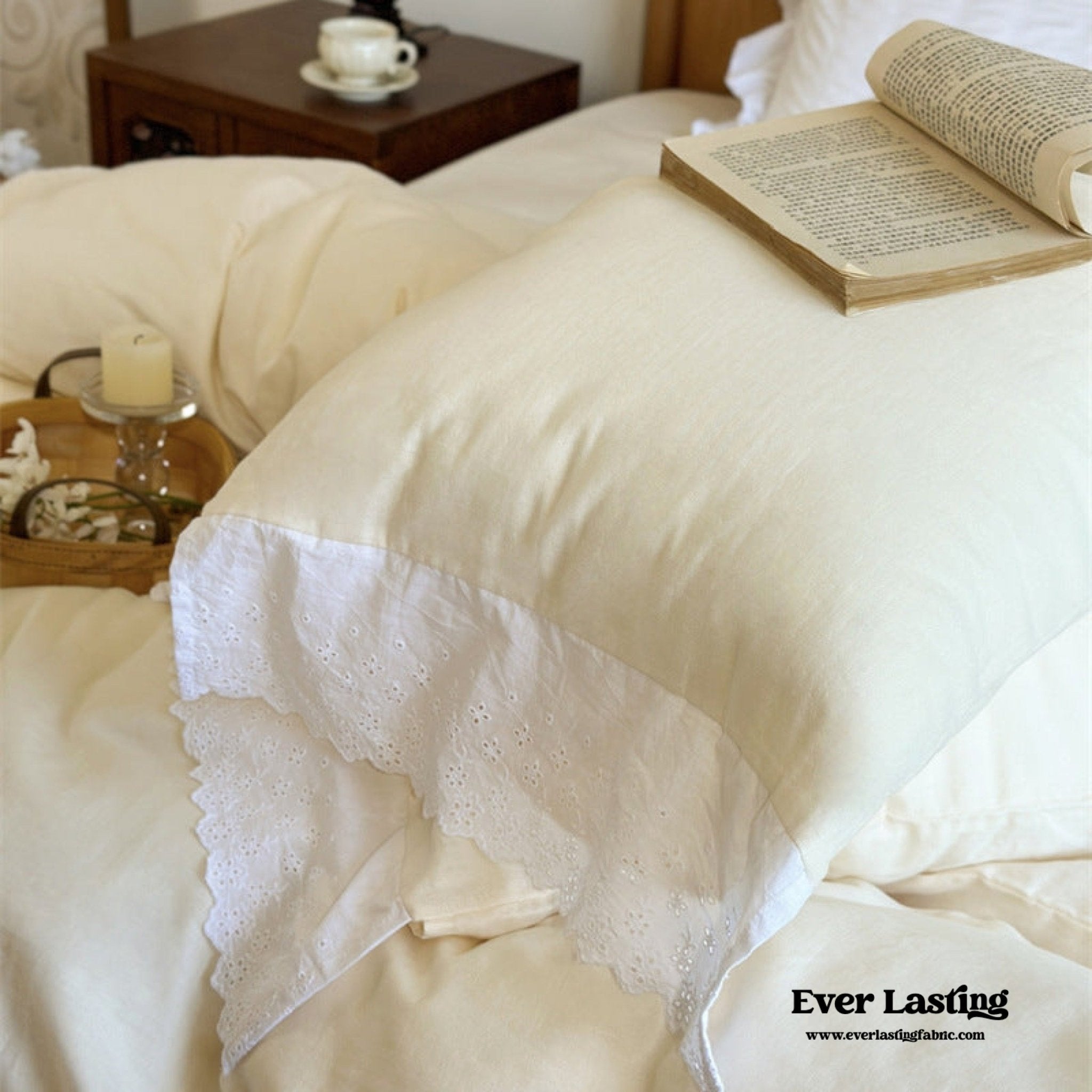 White Ruffle Lace Bedding Bundle - Ever Lasting
