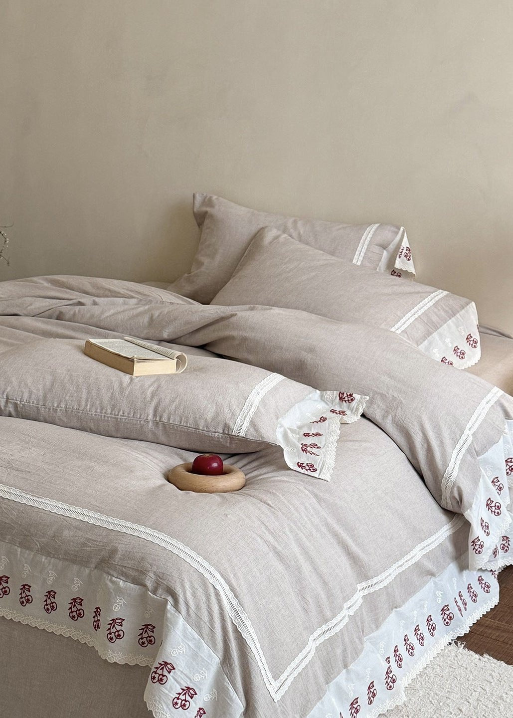 -Ever Lasting - Winslow Lace Bedding Set / White -Bedding Set -Ever Lasting