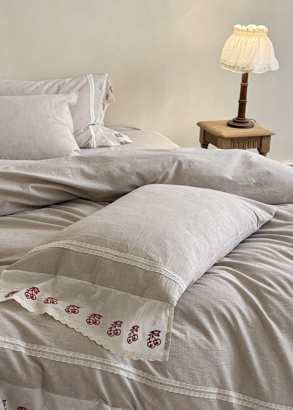 -Ever Lasting - Winslow Lace Bedding Set / White -Bedding Set -Ever Lasting