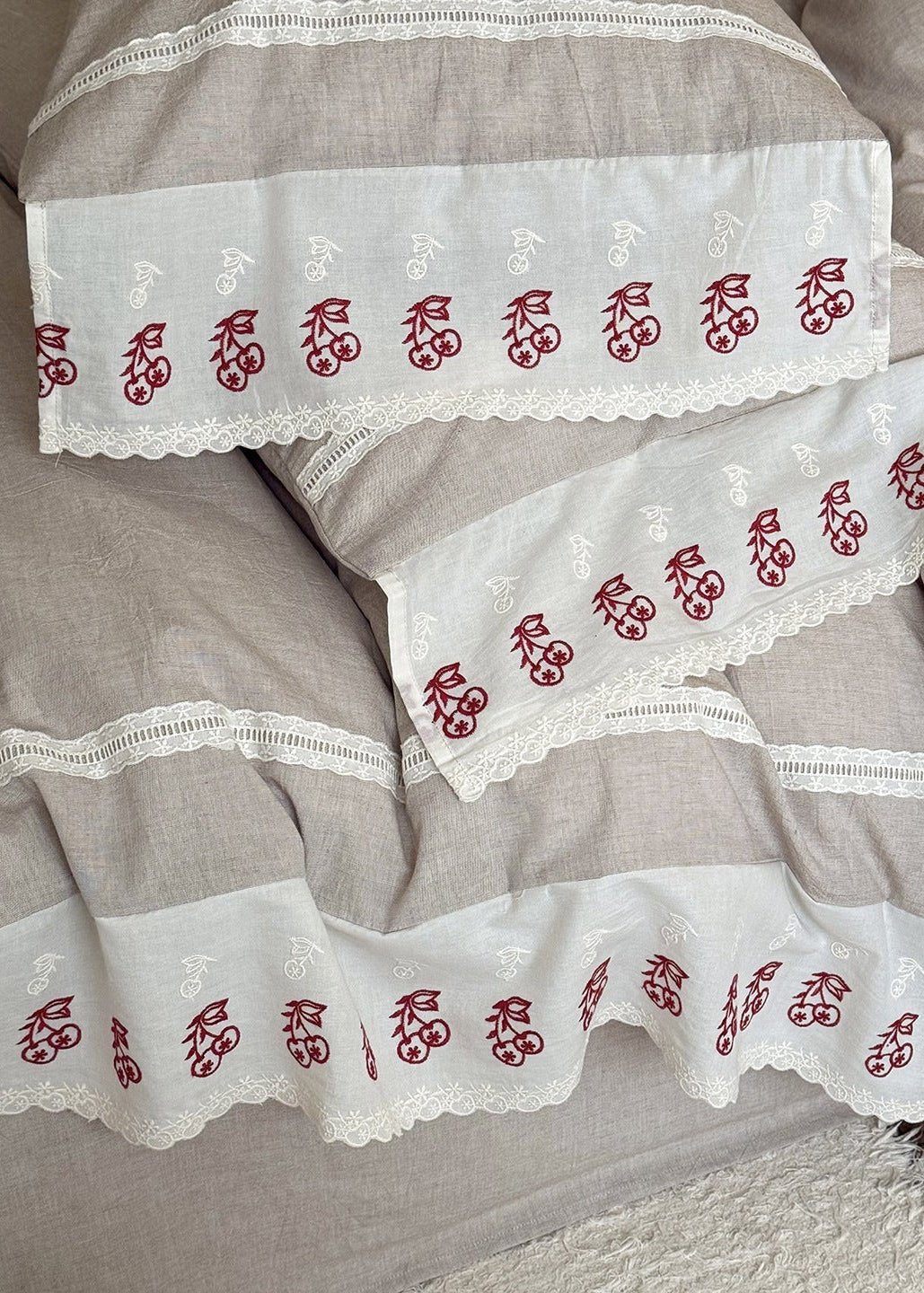 -Ever Lasting - Winslow Lace Bedding Set / White -Bedding Set -Ever Lasting