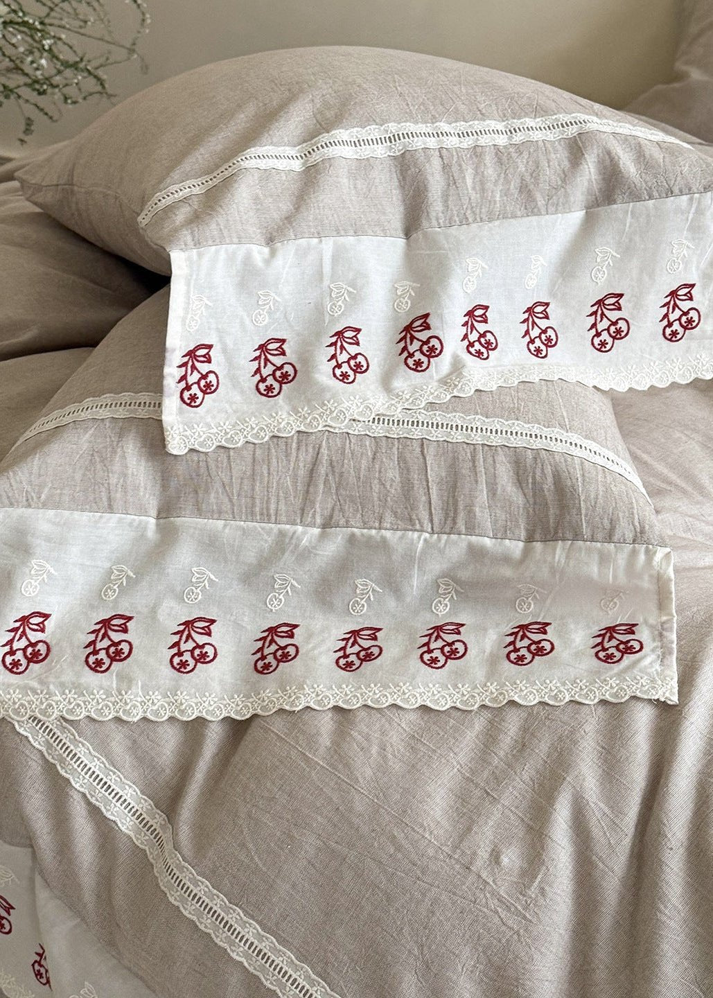 -Ever Lasting - Winslow Lace Bedding Set / White -Bedding Set -Ever Lasting