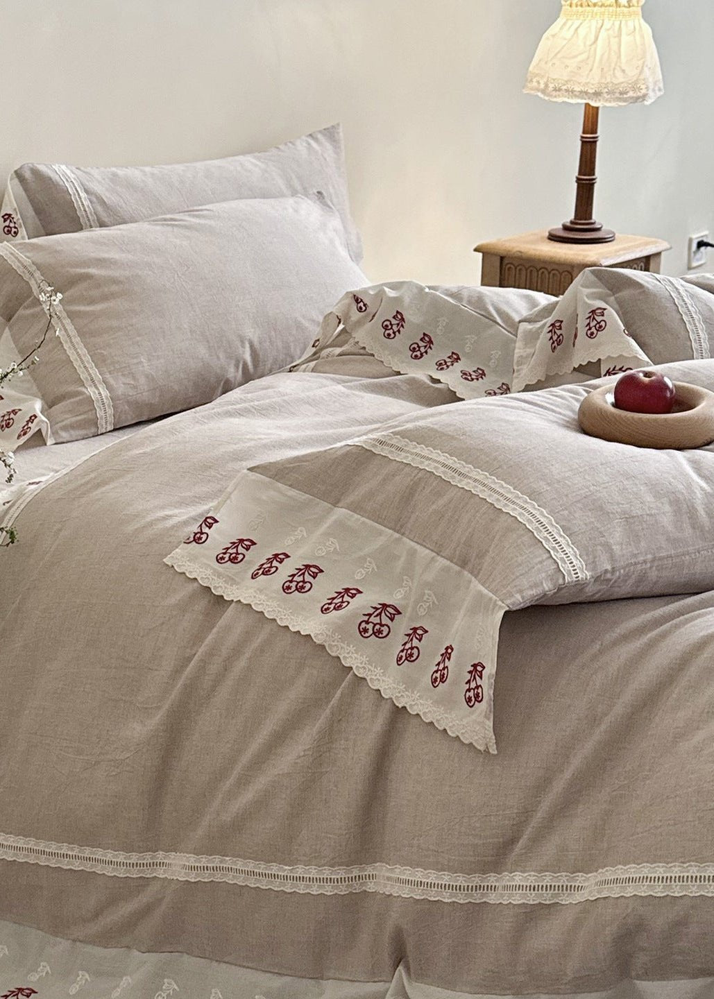 -Ever Lasting - Winslow Lace Bedding Set / White -Bedding Set -Ever Lasting