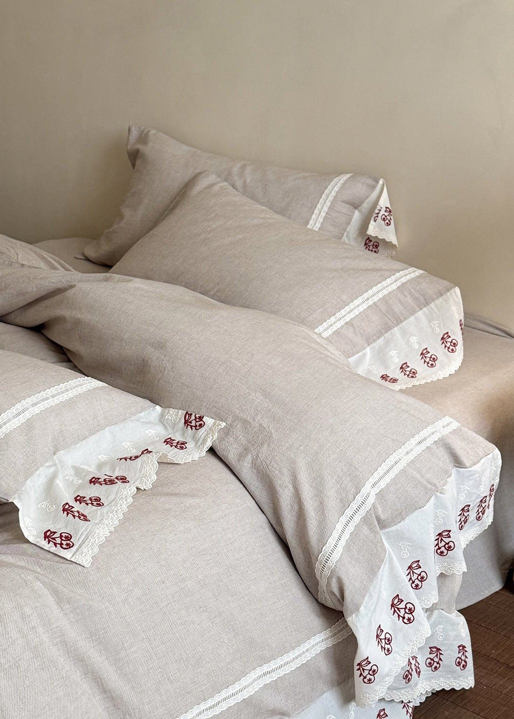-Ever Lasting - Winslow Lace Bedding Set / White -Bedding Set -Ever Lasting