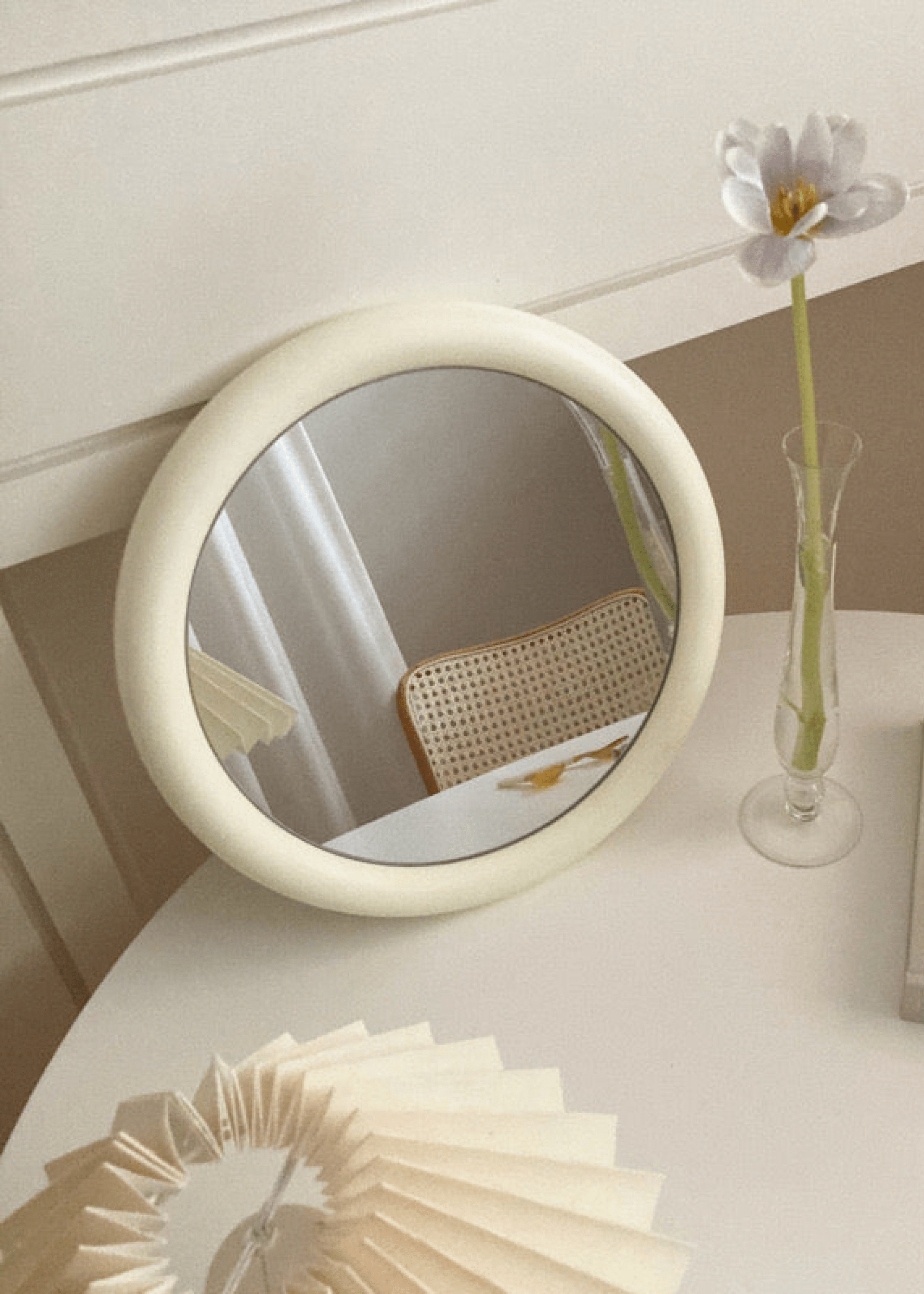  - Ever Lasting - Wooden Circle Mirror / White - Mirror - Ever Lasting