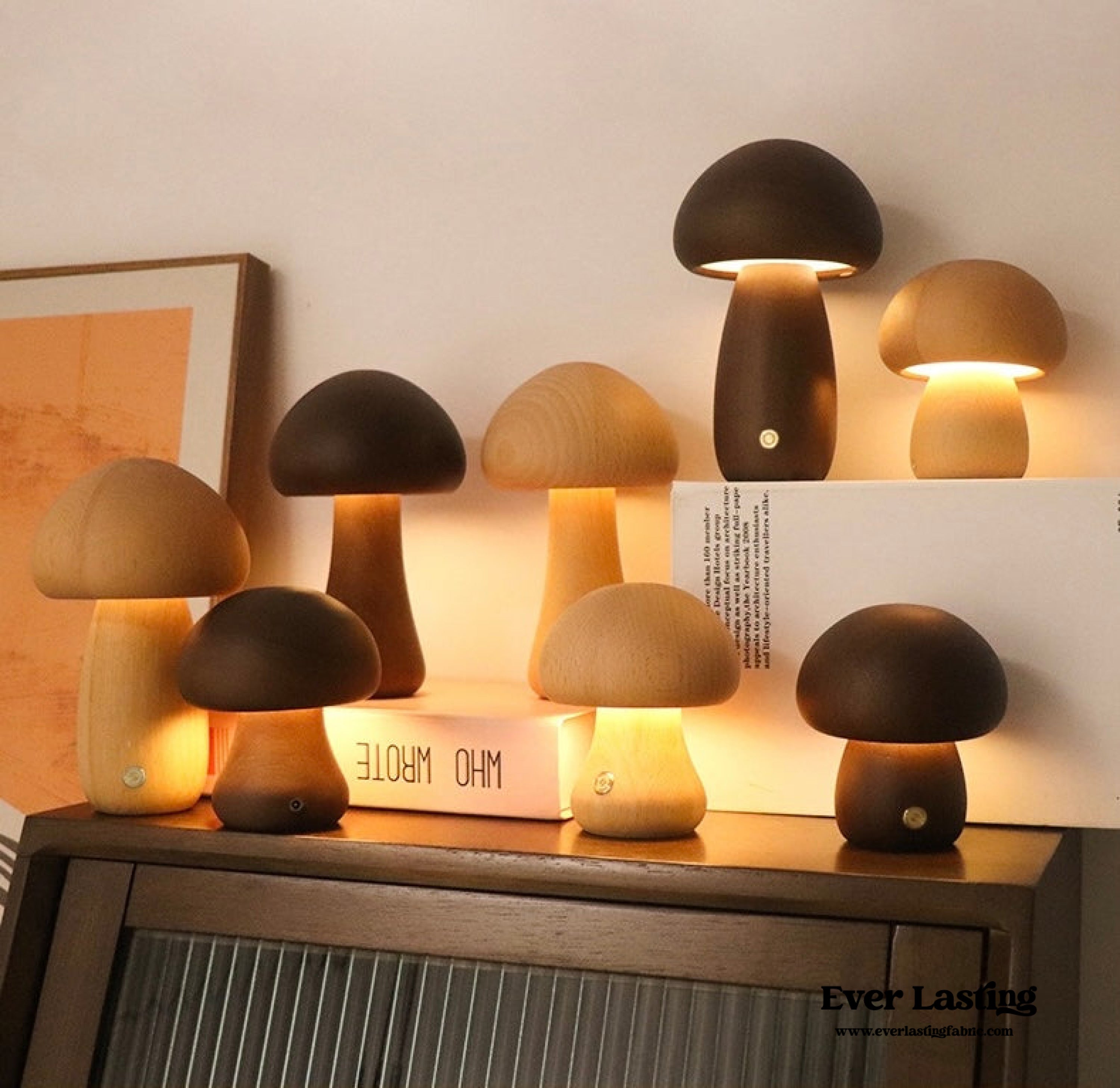 Wooden Mushroom Night Light