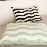 Y2K Pastel Wavy Striped Pillowcases (6 Styles) Green + Black