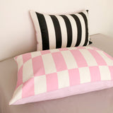 Y2K Pastel Wavy Striped Pillowcases (6 Styles) Pink + Black