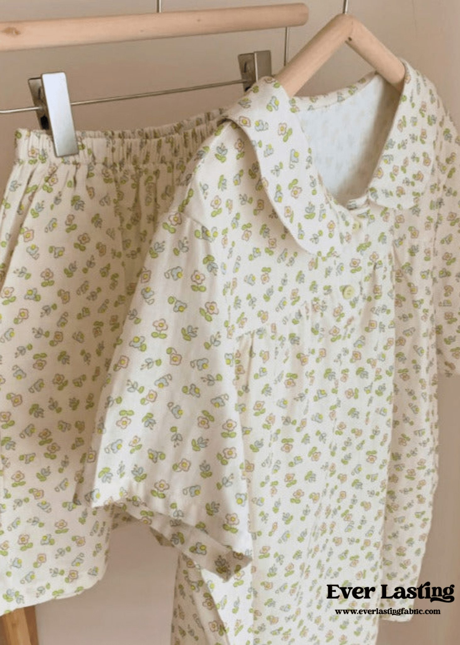 Yellow Floral Short Sleeves Shorts Pajama Set - Ever Lasting
