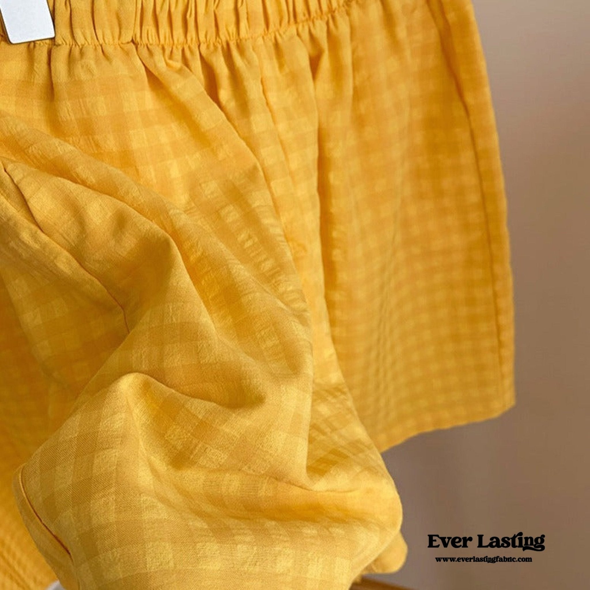 Yellow Ruffle Gingham Shorts Pajama Set - Ever Lasting