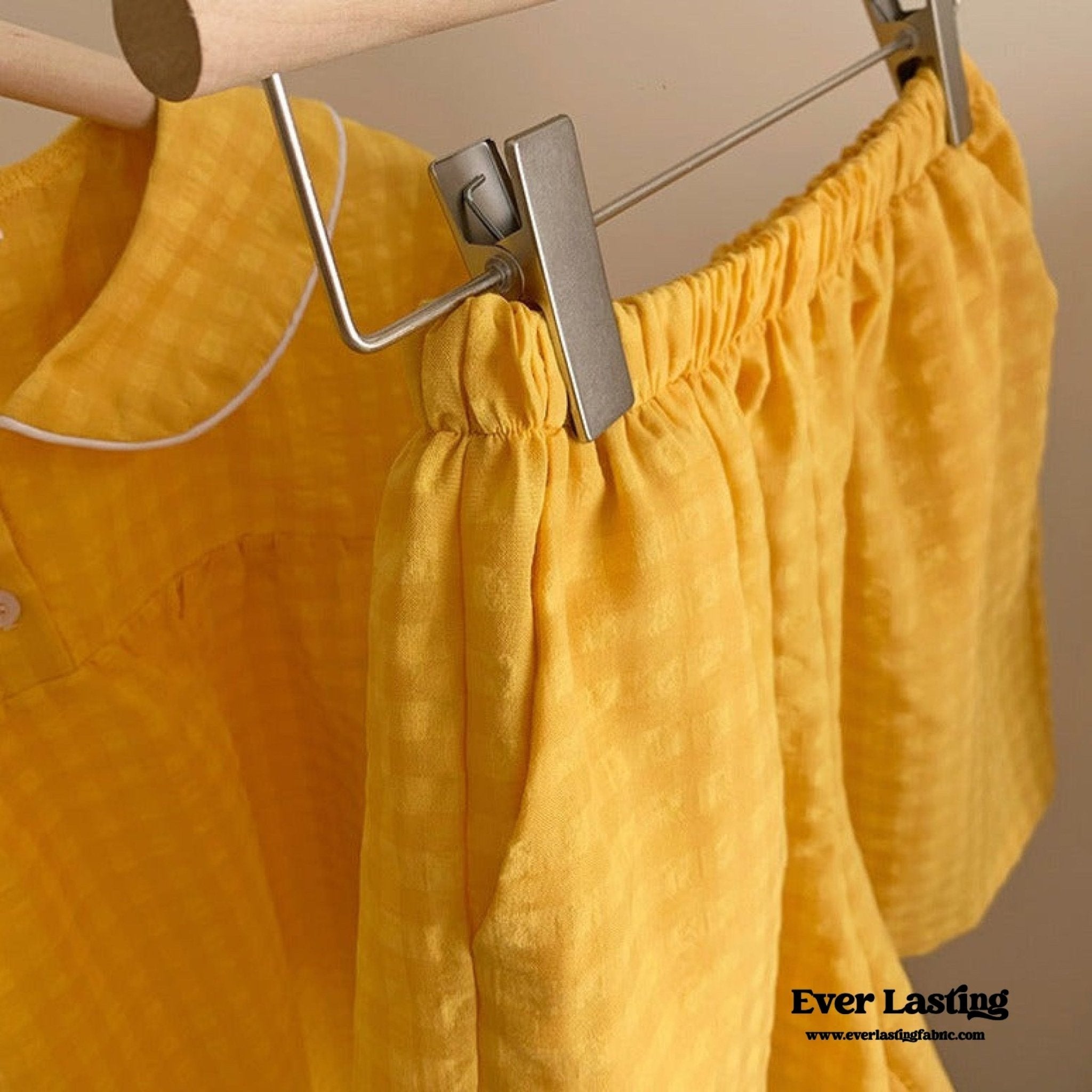 Yellow Ruffle Gingham Shorts Pajama Set - Ever Lasting