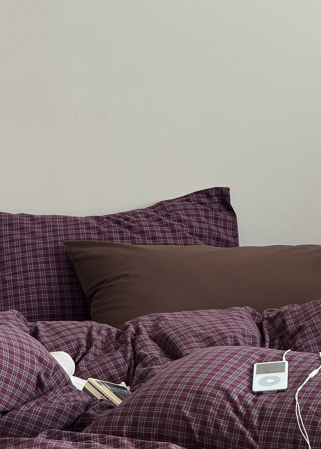  - Ever Lasting - Zinnia Gingham Washed Cotton Bedding Set / Pink + Purple - Bedding Set - Ever Lasting